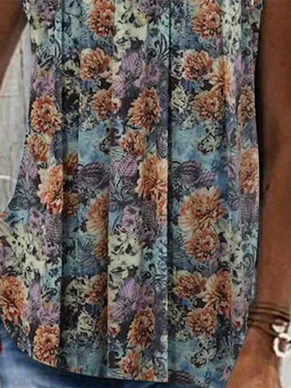 Women Half Sleeve V-neck Solid Color Dress