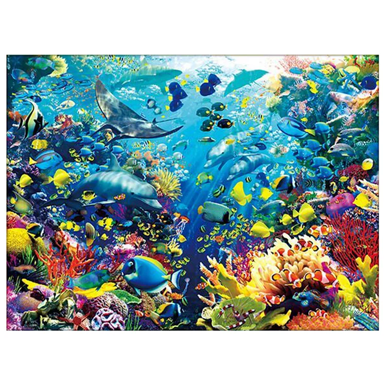 The Underwater World 11CT Stamped Silk Cross Stitch 100*73CM