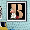 Diamond Painting -5D Full Square Drill Flower Letter B(50x50cm)