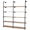 [US Local Warehouse] Industrial Pipe Shelf 5 Tier 72 Inch Industrial Wall Shelves with Solid Wood Plank Pipe Shelving Wall Mounted for Kitchen and Bar Shelving