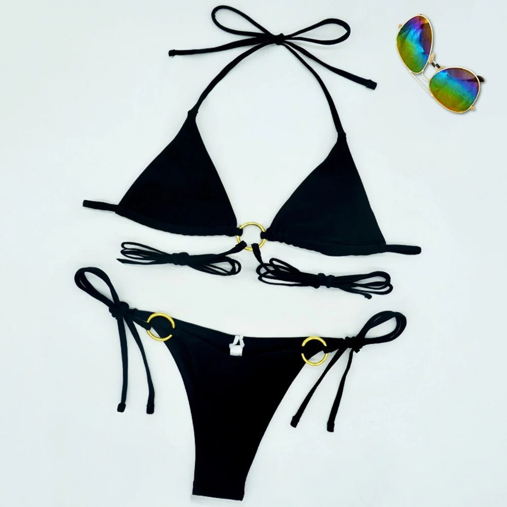 Print Bikini 2021 Sexy Swimwear Women Halter Push Up Swimsuit Female Brazilian Bikini Set Bather Bathing Suits Summer Beach Wear