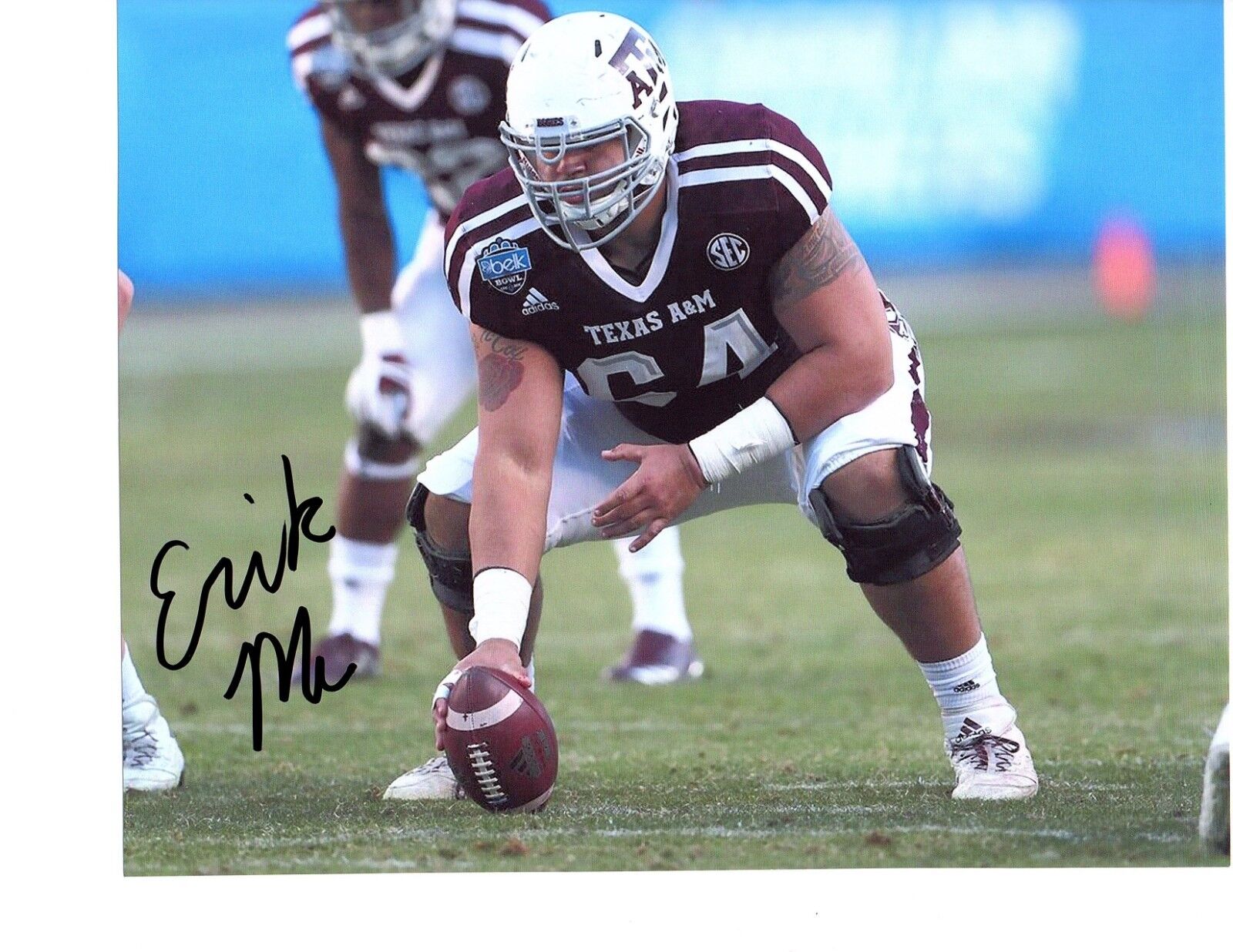 Erik McCoy Texas A&M Aggies signed autographed 8x10 football Photo Poster painting 2019 NFL c