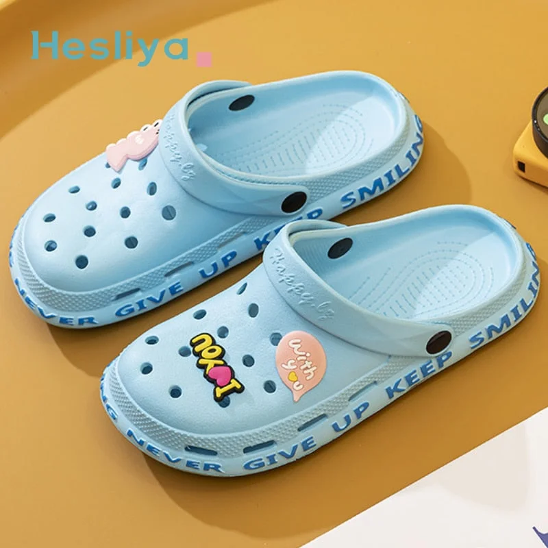 Summer Slippers Women Leisure Hole Shoes Indoor Outdoor Baotou Slippers Breathable Non-slip Garden Beach Shoes  Fashion Shoes