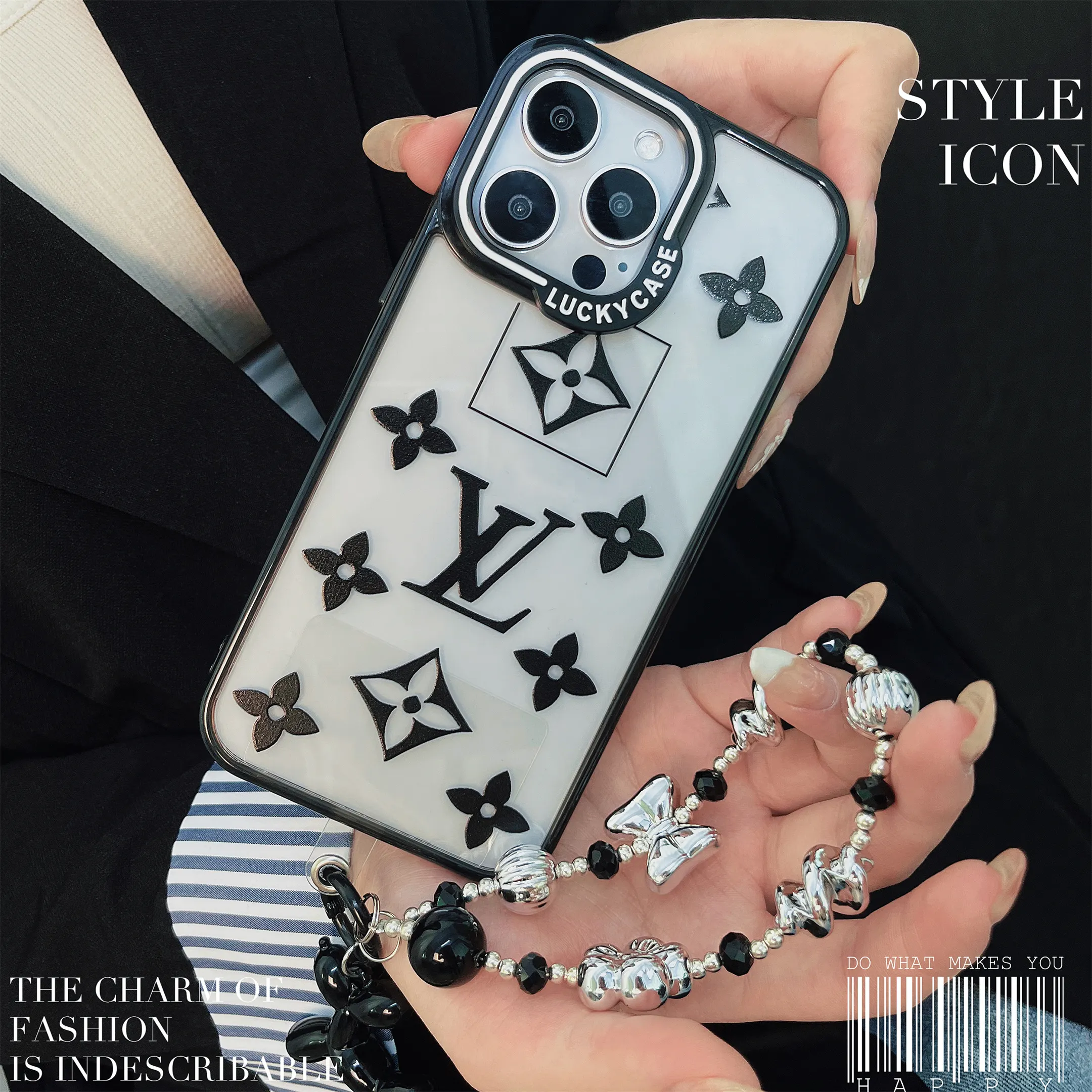 LV Monogram Transparent Resin Apple iPhone Case