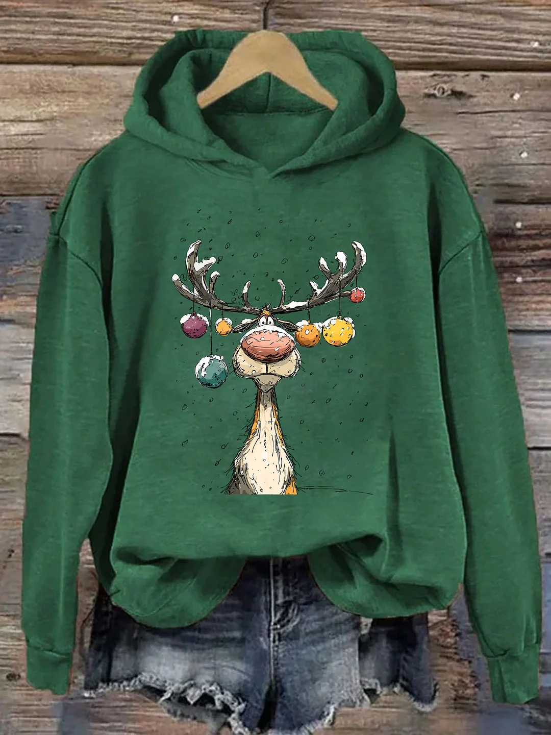 Vintage Reindeer Hoodie