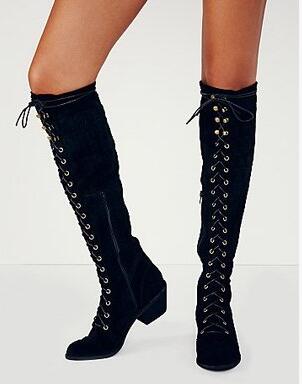 VCSHOES Show Womens Knee High Boots Autunm Women Boots Suede Long Botas Mujer Gladiator Shoes Woman High Top