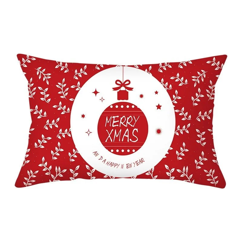 2021 Christmas Pillow Cover Decor Pillow Rectangle Polyester Cushion Cover 30x50 cm Cartoon Snowman Letter Printed Pillowcases