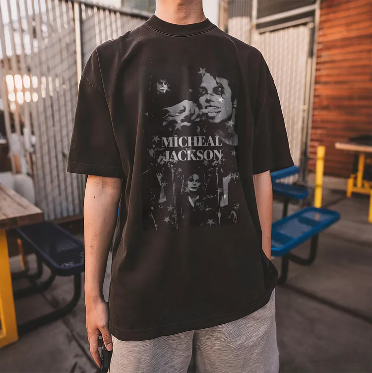MJ Star Collage Printed Men's T-shirt