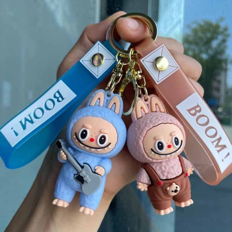 2 Pieces Cute Cartoon Character Pvc Unisex Keychain