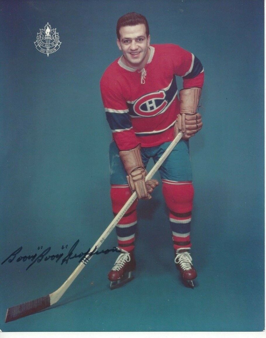 Bernie Geoffrion Autographed 8x10 Montreal Canadiens Boom HOFB964