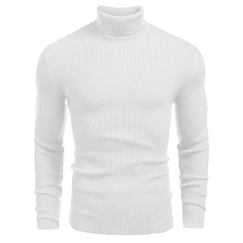 PASUXI Knitted Warm Sweater Turtleneck Sweater Men's Loose Casual Pullovers Bottoming Shirt Autumn Winter Solid Color Pullovers