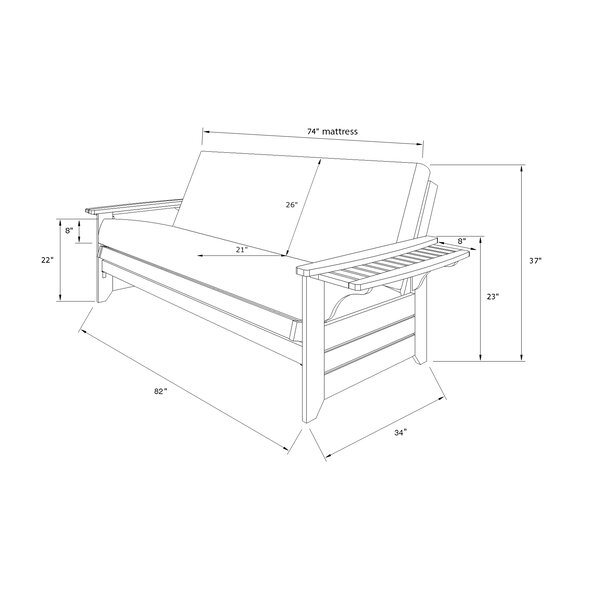 Lebanon Full 82'' Wide Futon And Mattress