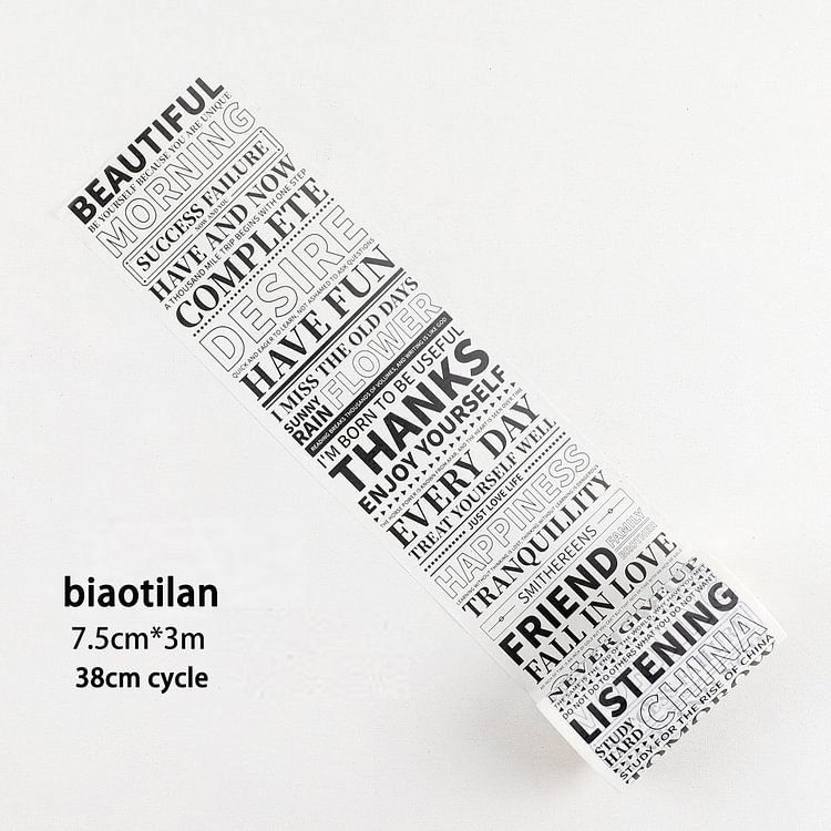 JOURNALSAY 75*30mm Vintage English Journal Collage Decoration Washi Tape DIY Scrapbooking