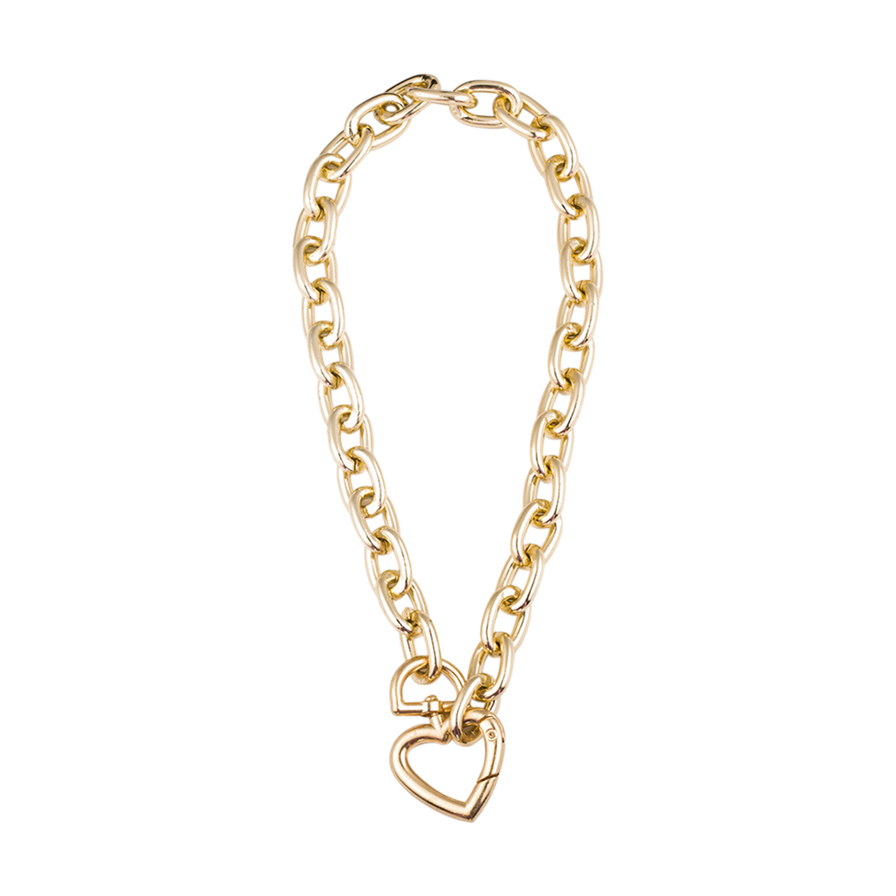 

Fashion Heart Pendant Thick Necklace Women Alloy Street Choker Jewelry Gift, Silver, 501 Original