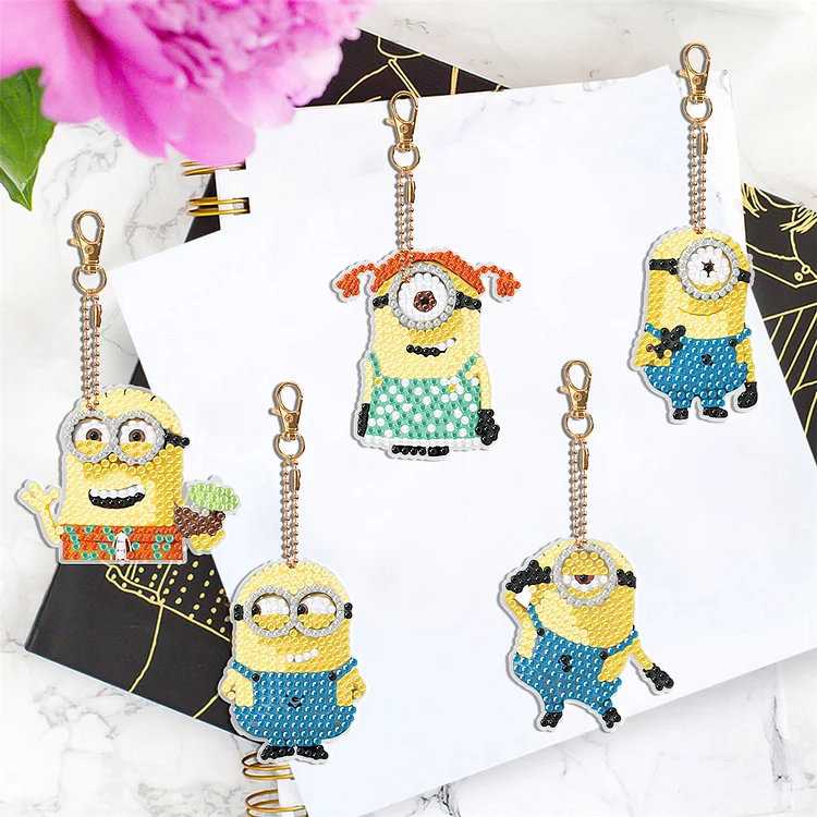 DIY Diamond Art Key Rings Little Yellow Man 5pcs Keychain Supplies Gif –  everydayecrafts