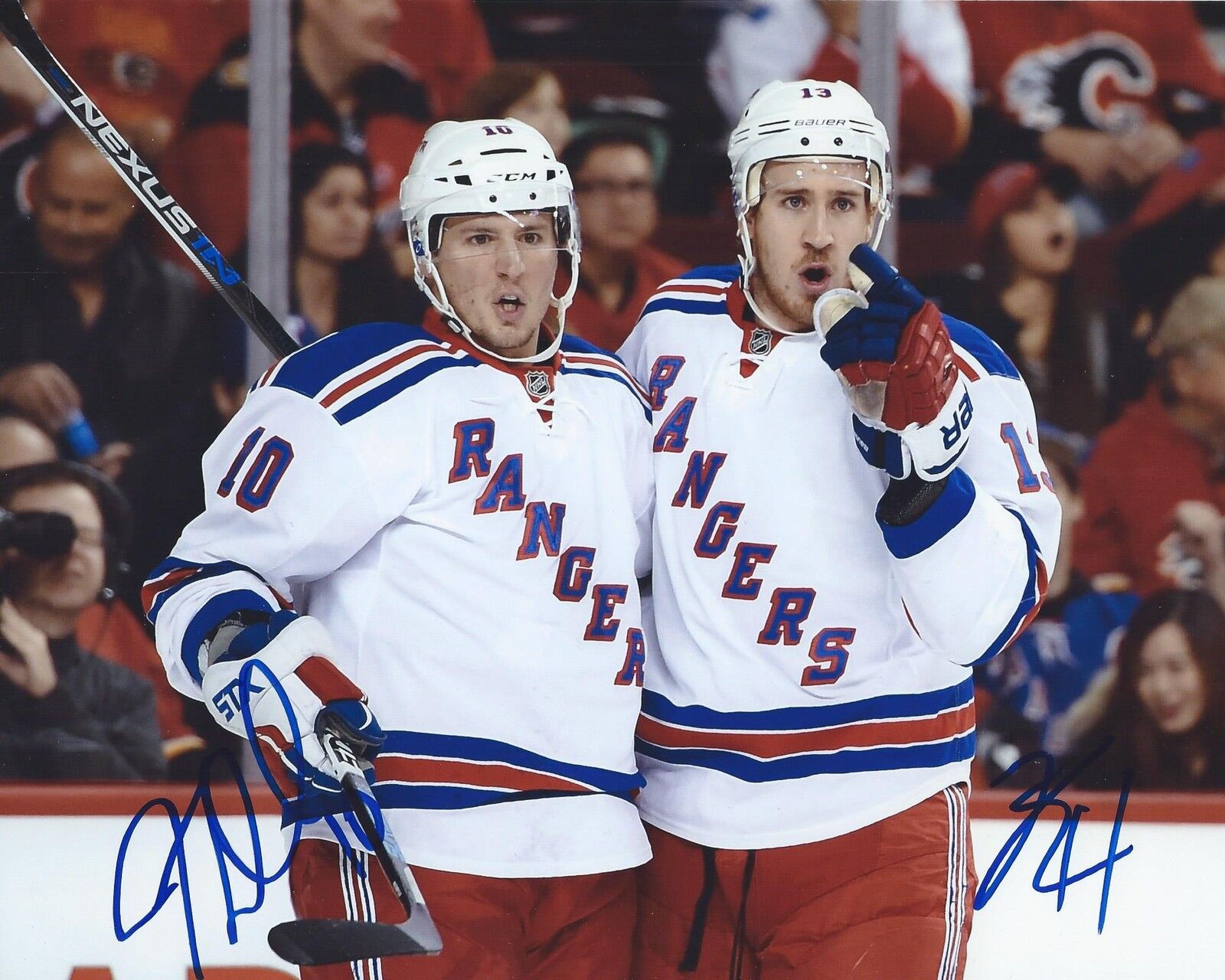 JT Miller & Kevin Hayes Dual Signed 8x10 Photo Poster painting New York Rangers Autographed COA