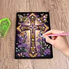 (US Local)50-Page A5 Size Cross Pattern Rhinestone Art Painting Notebook Kit for Gift