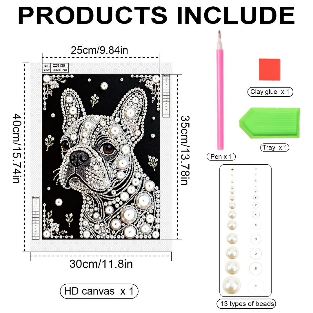 Puppy Special Shaped 5D DIY Partial Drill Diamond Painting Kit Home Art 30x40cm