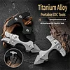 Outdoor titanium alloy knuckle duster crowbar/pry bar with sheath and protective cover; for self-rescue, window breaking, car accessory