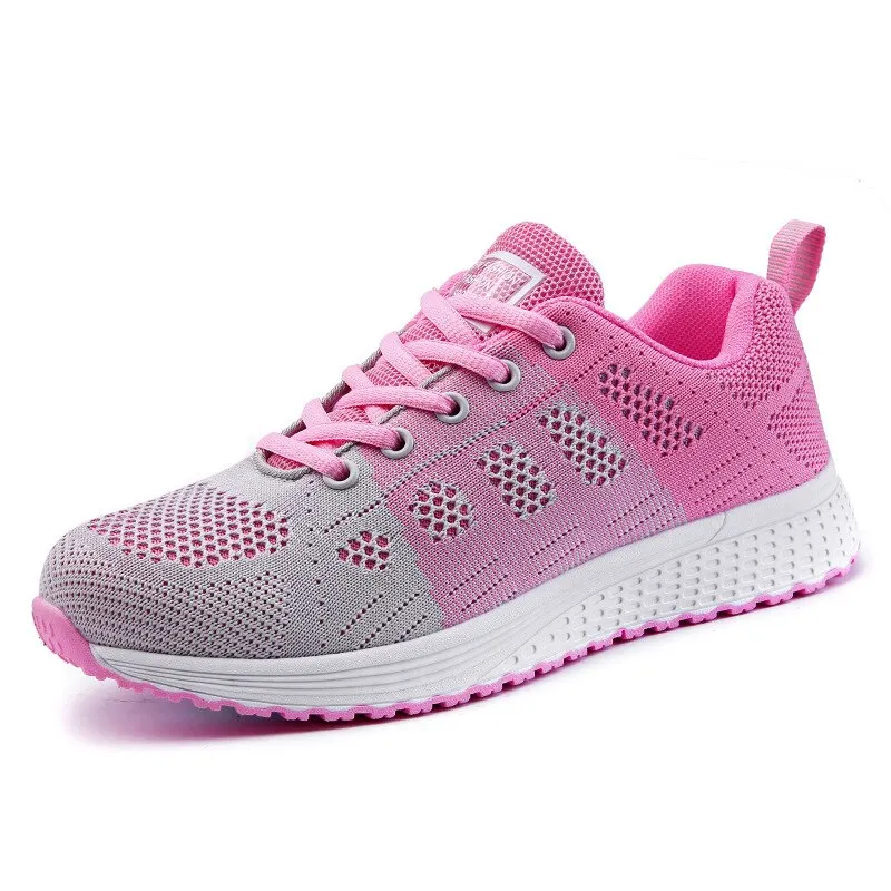 Women'S Sneakers Breathable Mesh Casual Sneakers Women Lace Up Walking Shoes Women'S Vulcanized Rubber Sole Shoes Female Size 42