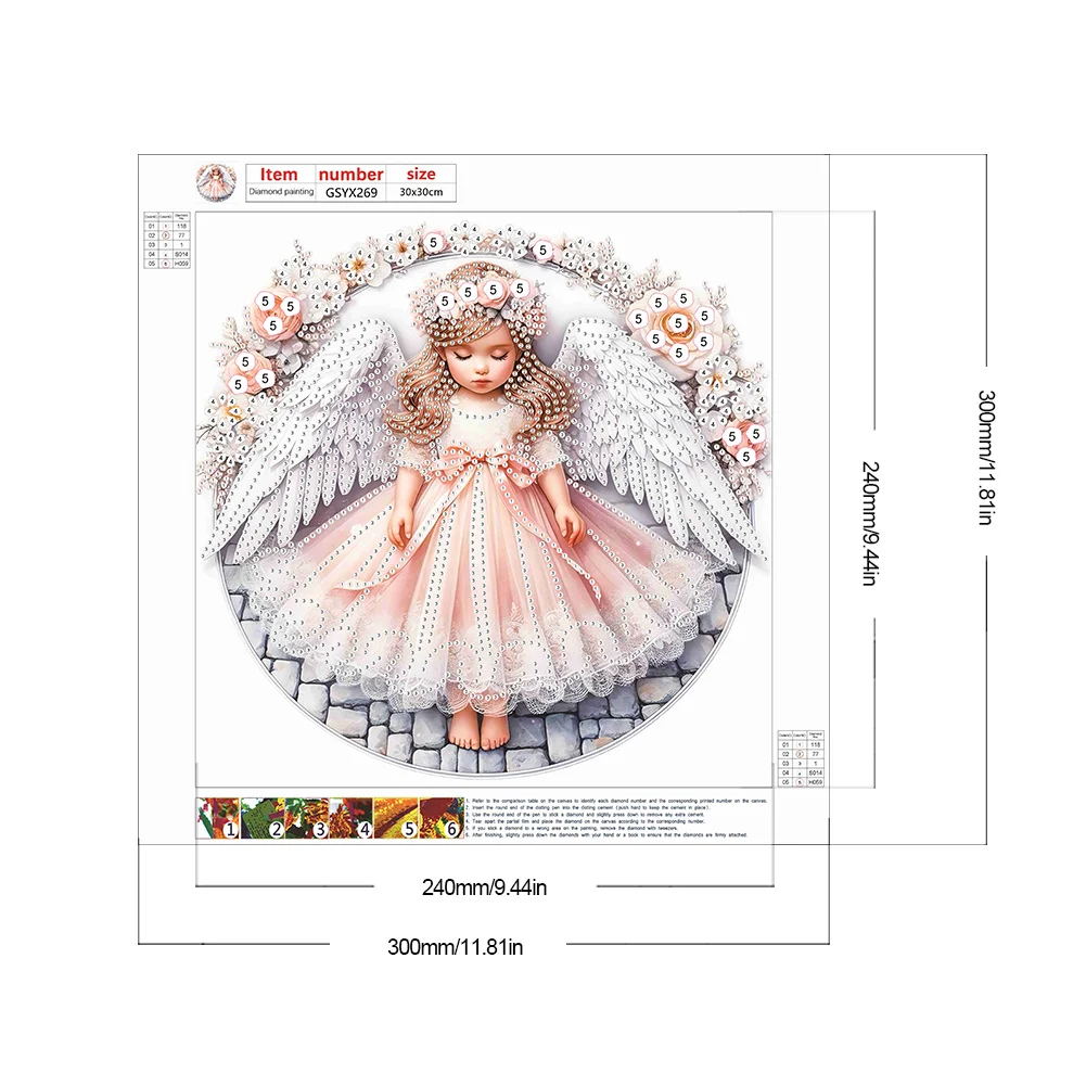 Diamond Painting - Partial Special Shaped Drill - Angel Child(Canvas|30*30cm)
