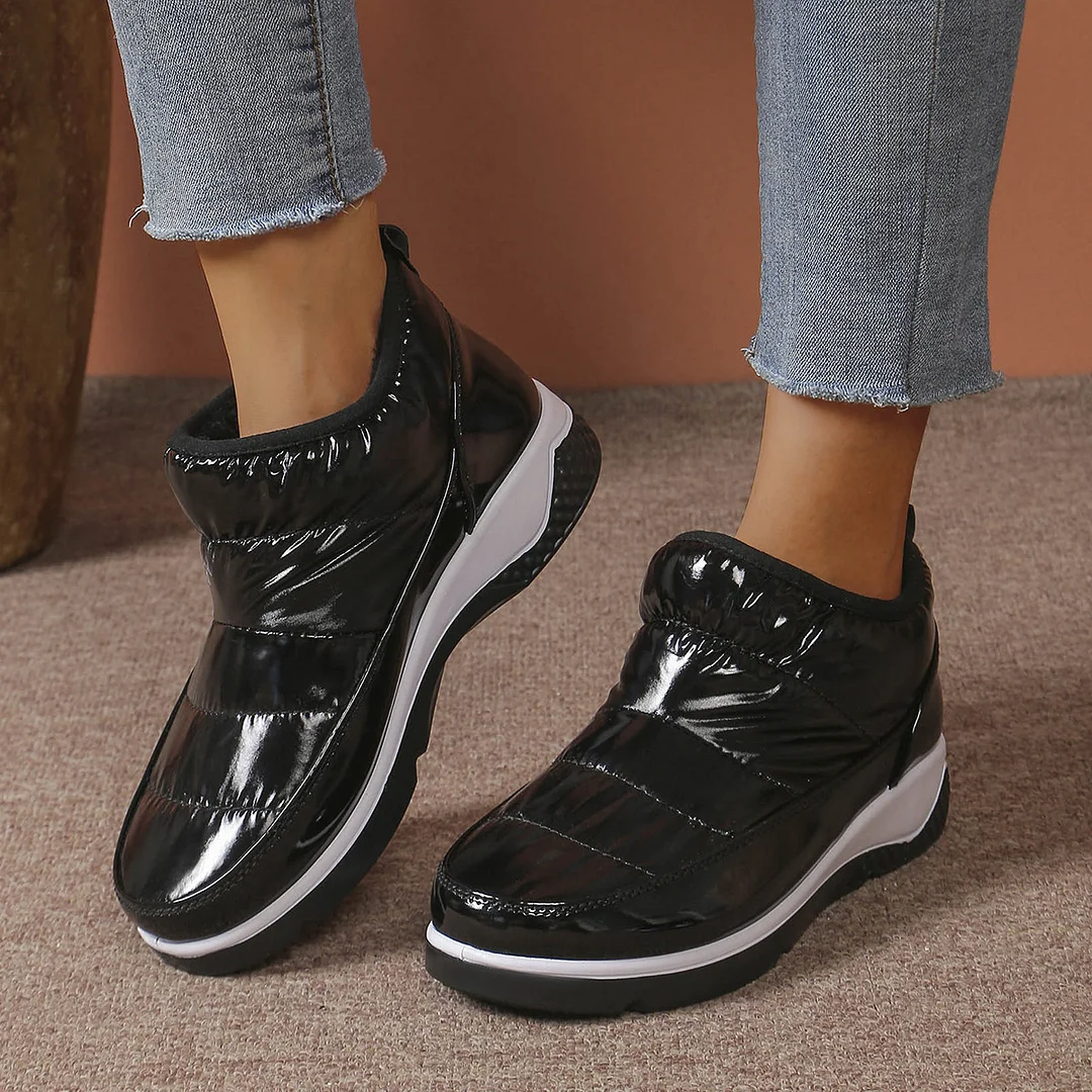 Yyvonne Cotton Shoes Women's New Sports Snow Boots Short Sleet Soft Bottom Flat Base Large Thick Thick To Keep Warm Boots