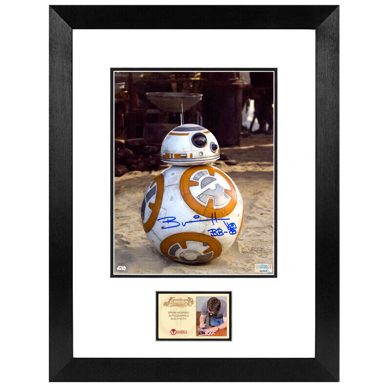 Brian Herring Star Wars: The Force Awakens Autographed BB-8 8×10 Framed Photo Poster painting