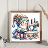 Sewing Machine Gnome-18CT Stamped Cross Stitch 30*30cm/11.81*11.81in