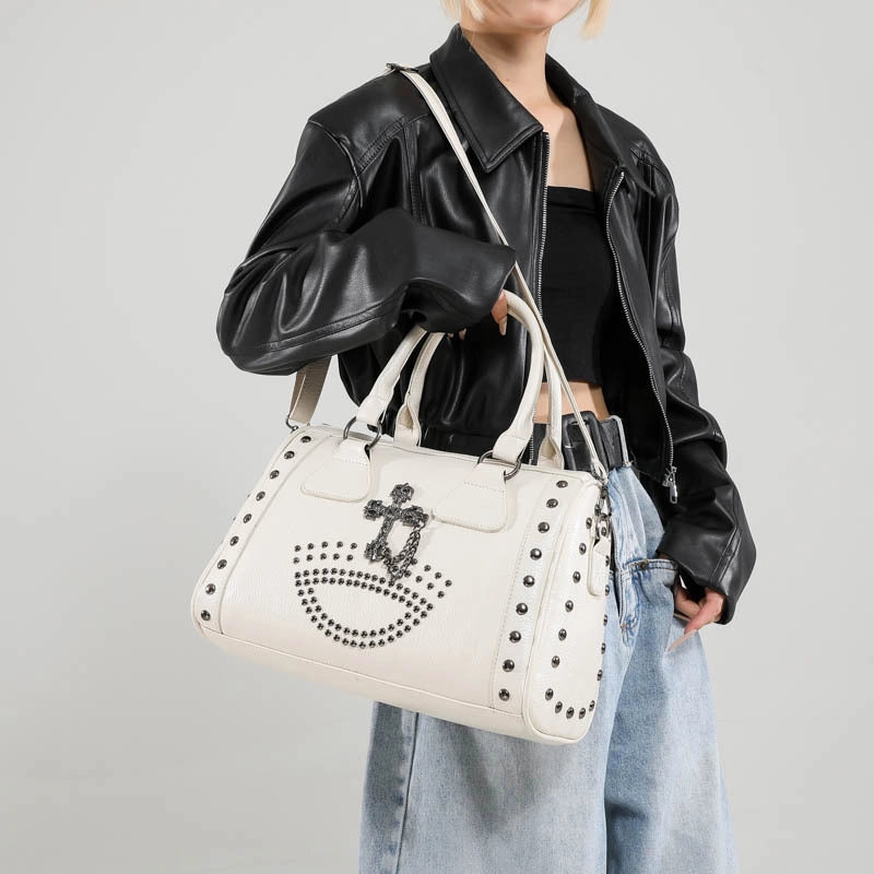 Women’s Pu Leather Cross Vintage Style Square Zipper Handbag Crossbody Bag