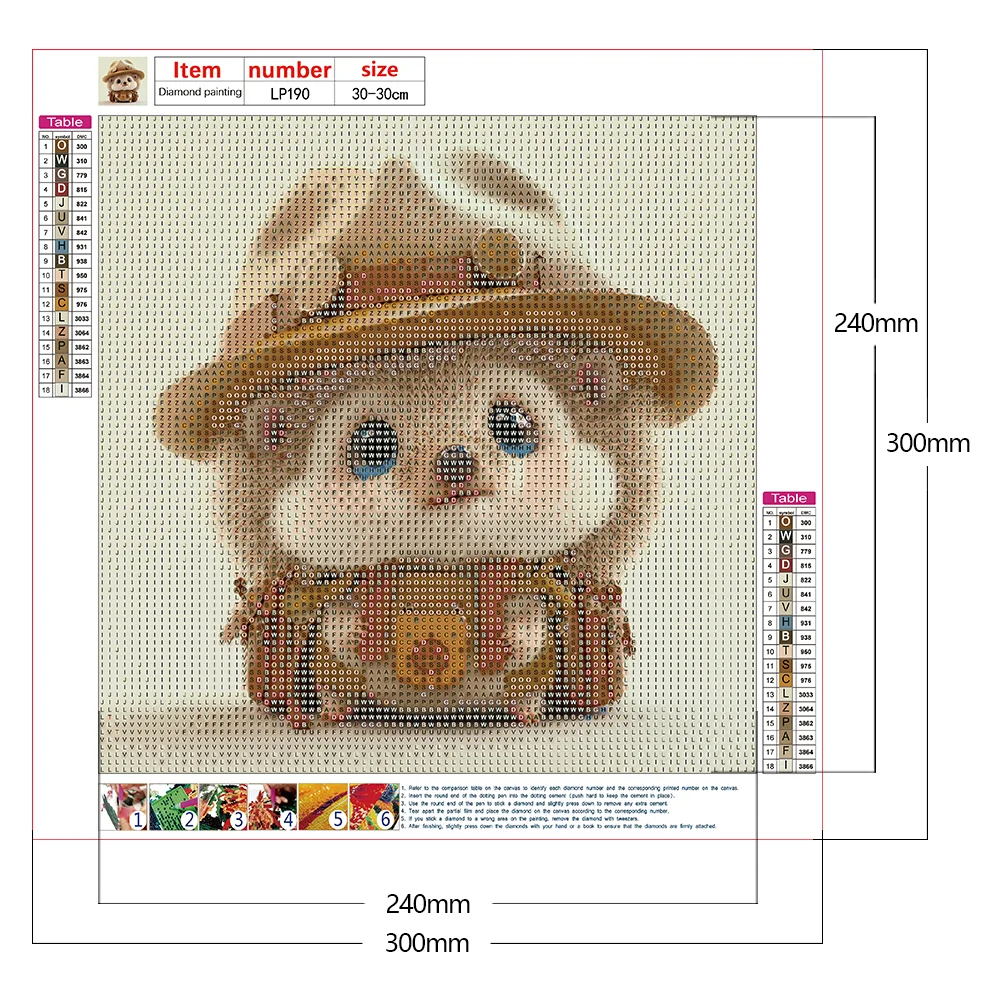 Full Round Diamond Painting 30*30cm - Little Detective Hedgehog