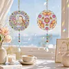 2Pcs Diamond Painting Acrylic Double Sided Birds and Butterflies Wind Chime Suncatcher with Crystal Hanging Pendant