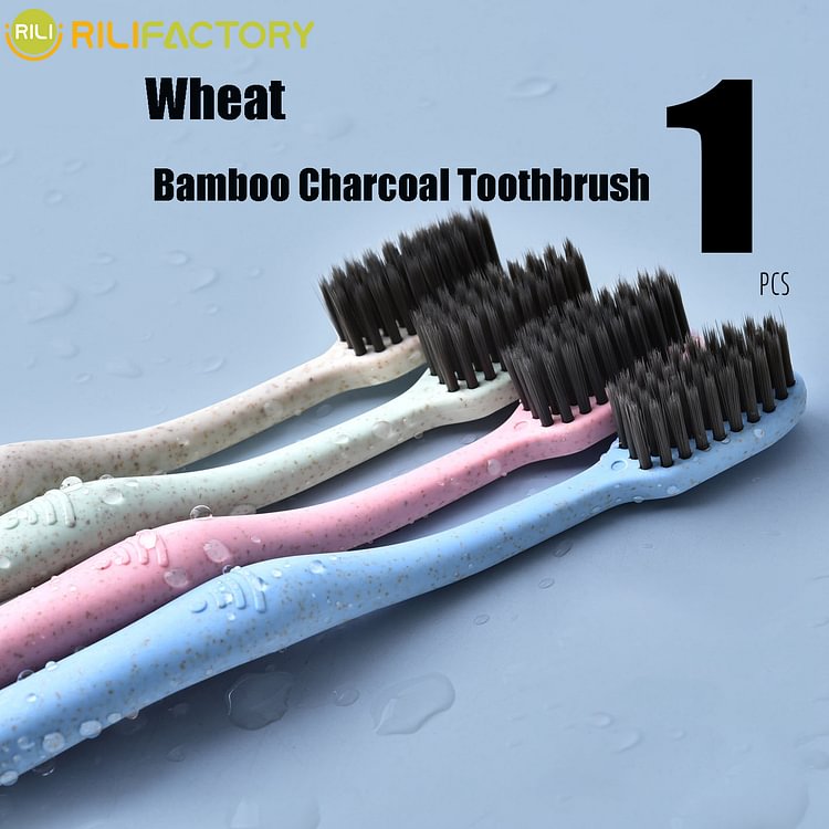 Wheat Bamboo Charcoal Toothbrush Rilifactory