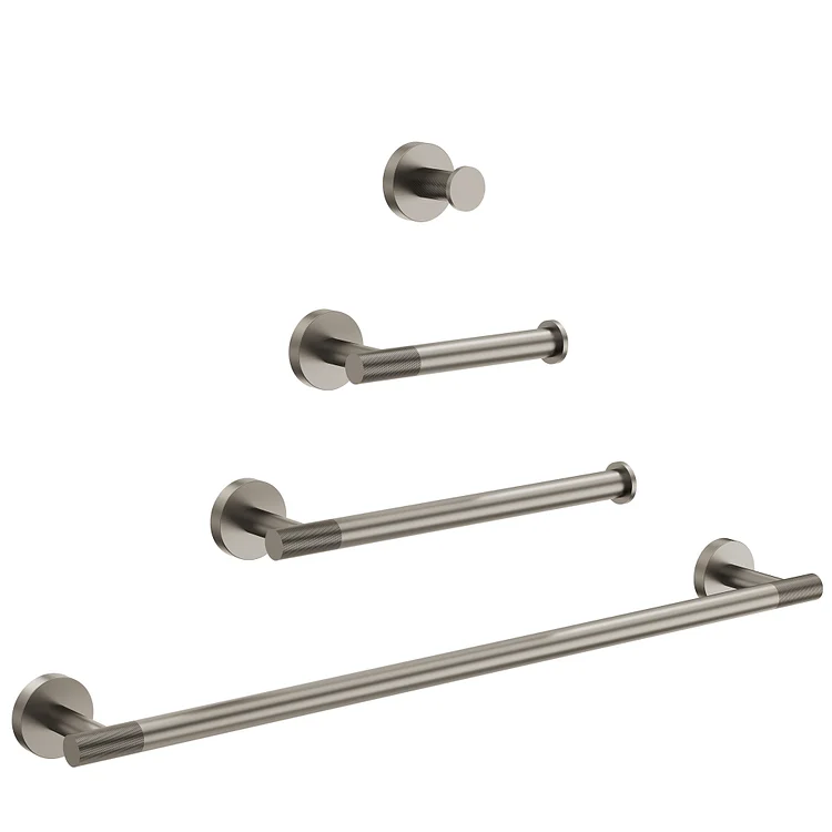 EVERSTEIN Knurled Stainless Steel Bathroom Hardware in Brushed Nickel SFS-2004-NK