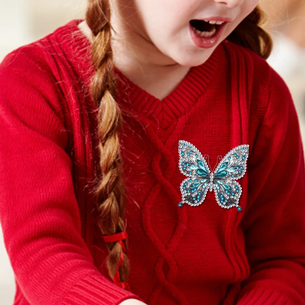 4pcs Butterfly DIY Diamond Painting Brooch Brooch Jewelry Kit DIY Diamond Pins