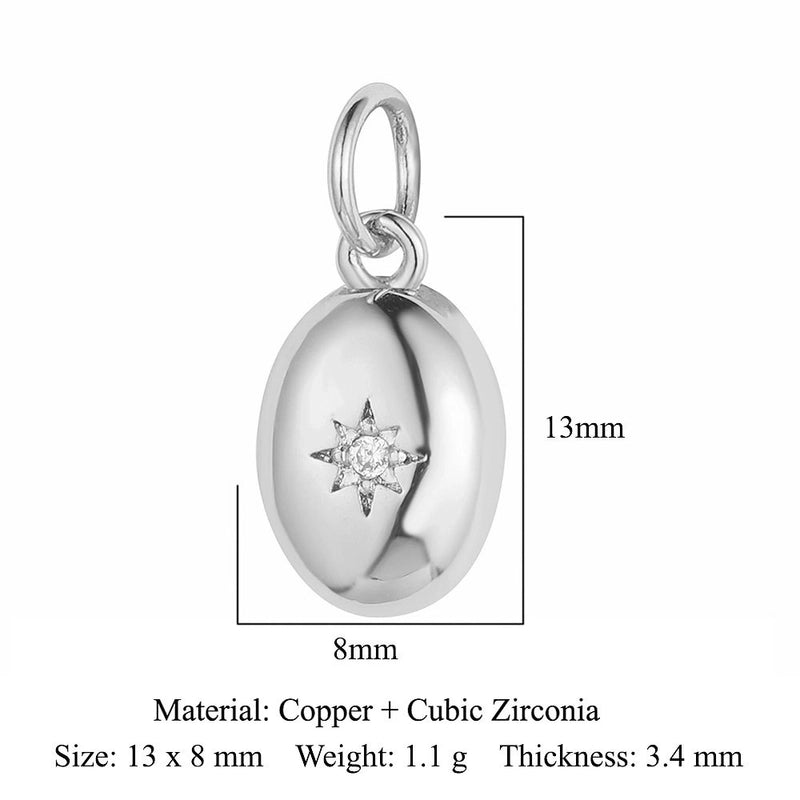3 Pieces Copper Zircon 18K Gold Plated Star Water Droplets