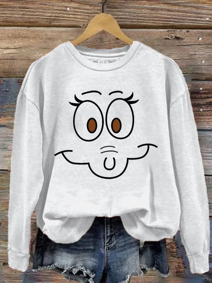 Women's Christmas Cartoon Max Face Sweatshirt