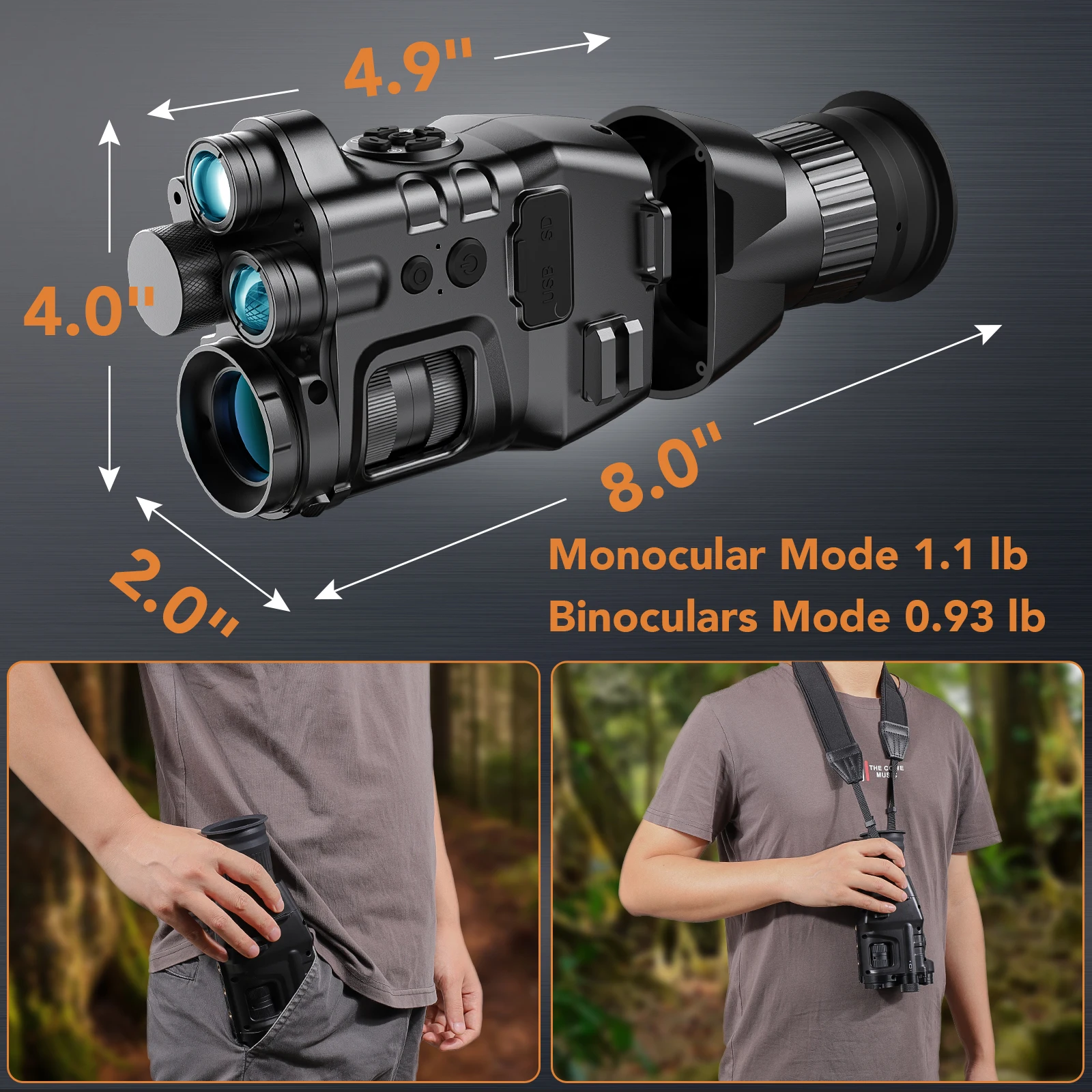 BekinTek WiFi Sync Night Vision Monocular Infrared Digital NVG Goggles Optical Zoom Rechargeable Binoculars IR Telescope Scope Full Dark Observing 24x Zoom 1080P Video Laser Positioning Support Crosshairs 2