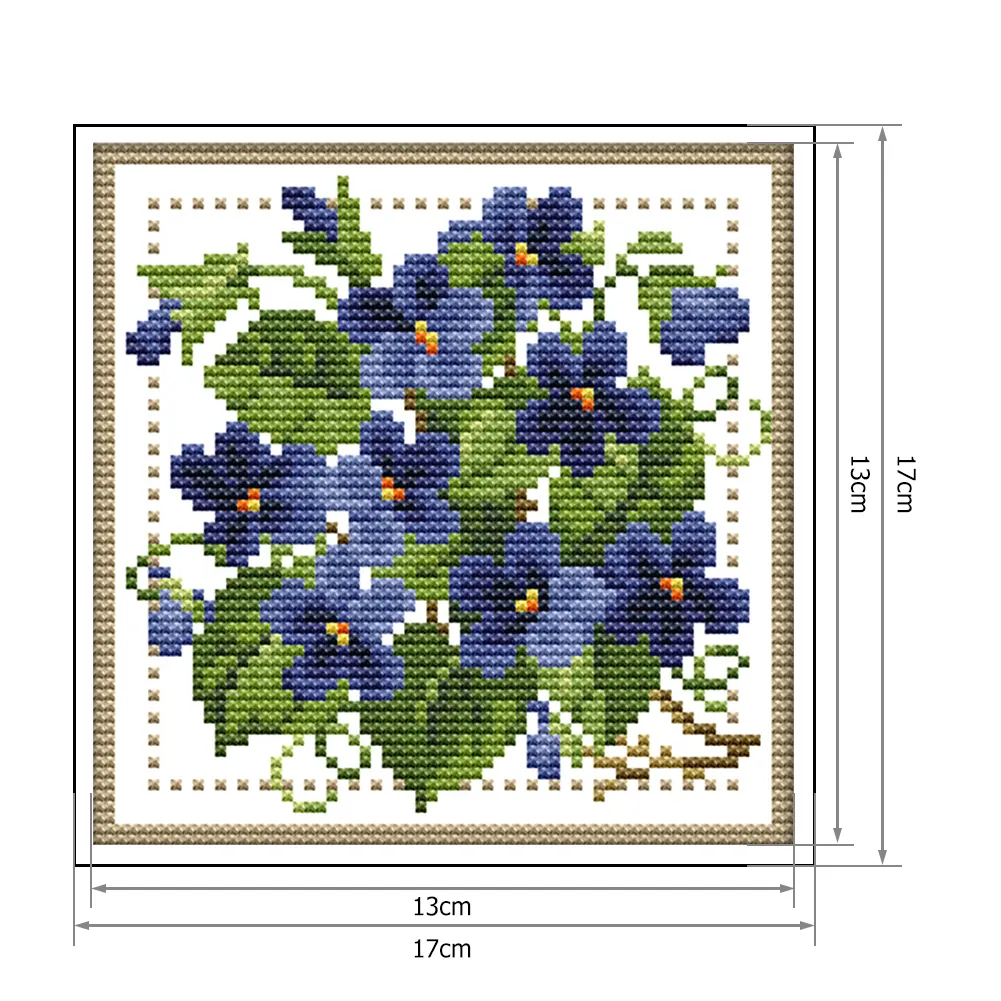 14ct Stamped Cross Stitch - Flower(17*17cm)