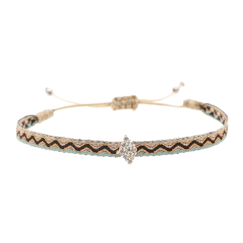 1 Piece Fashion Letter Devil’s Eye Copper Knitting Inlay Zircon Bracelets
