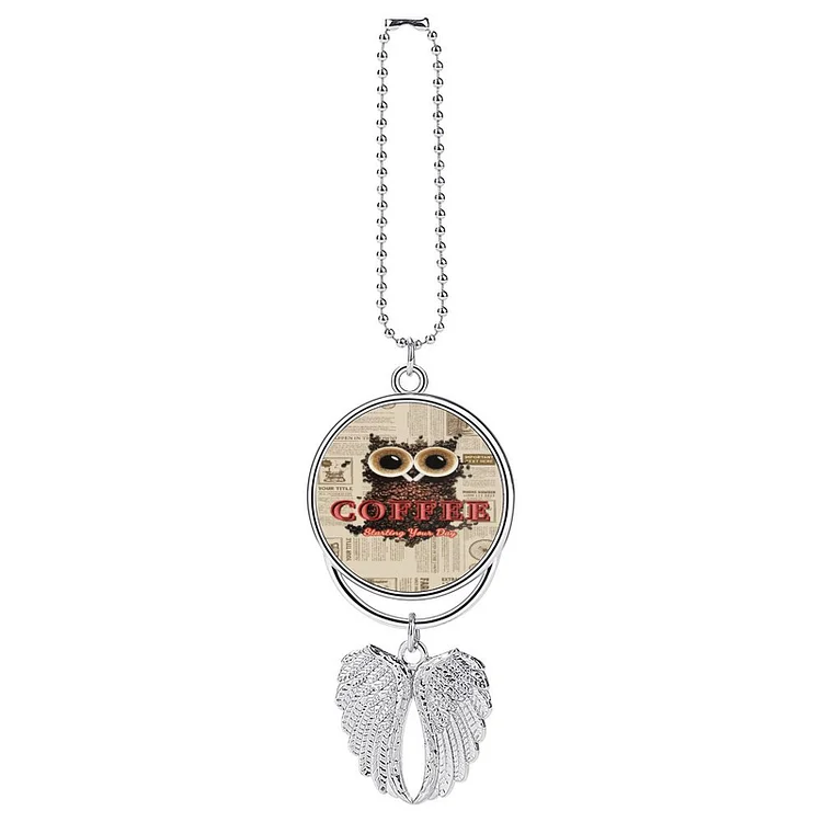 Car Pendant Coffee Beans Owl Newspaper  customized, personalized, gift