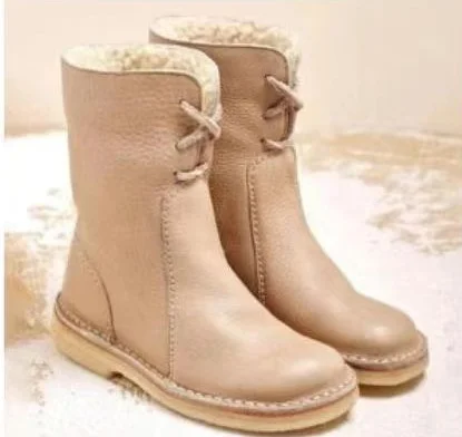 Tanguoant Tanguoant Winter 2023 New Plus Size 43 Versatile Middle Boots Women's Big Cotton Martens