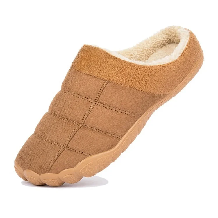 Winter Fur Slippers For Men Suede Interior Shoes Radinnoo.com