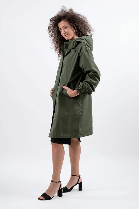 WATER RESISTANT OVERSIZED HOODED WINDBREAKER RAIN JACKET