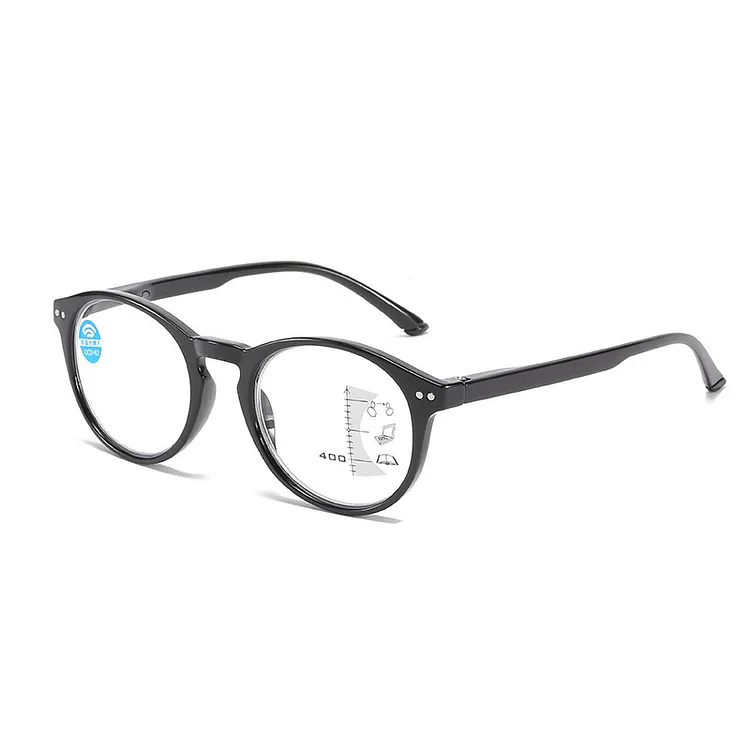 Lunettes De Lecture Progressives 3 En 1 - Cadre Carré Rétro Unisexe, Multifocal, Sans Ligne