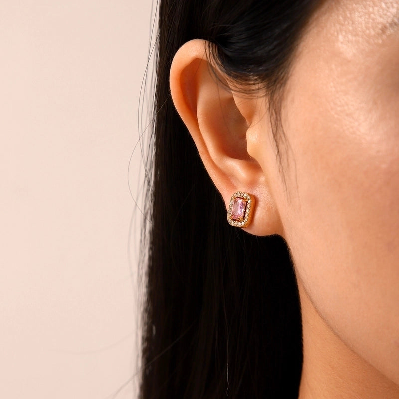 1 Pair Elegant Geometric 304 Stainless Steel Titanium Steel 18K Gold Plated Ear Studs