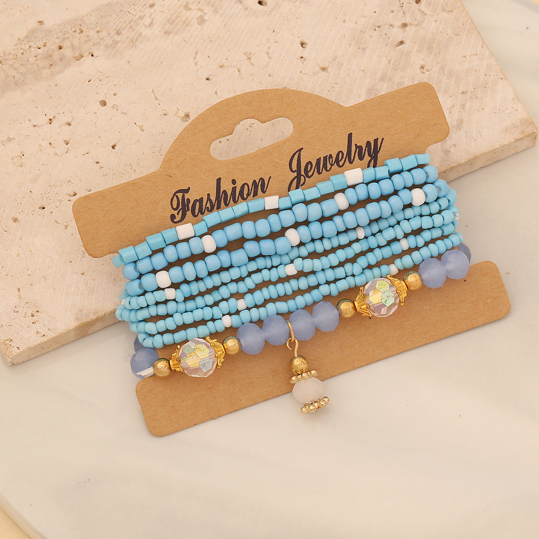 Women Droplet Glass Handmade Beaded Bracelets