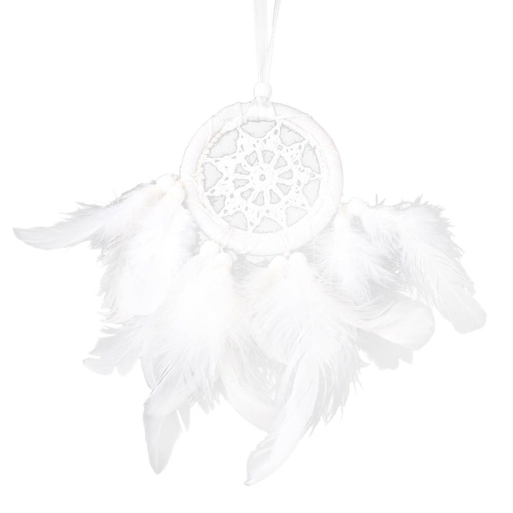 

White Feather Dream Catcher Feather Bead Hanging Decor Ornament, 501 Original