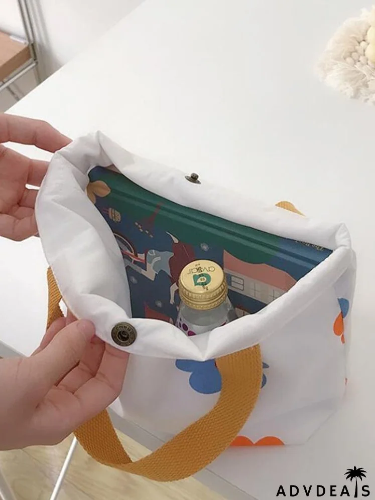 Floral Graphic Satchel Bag