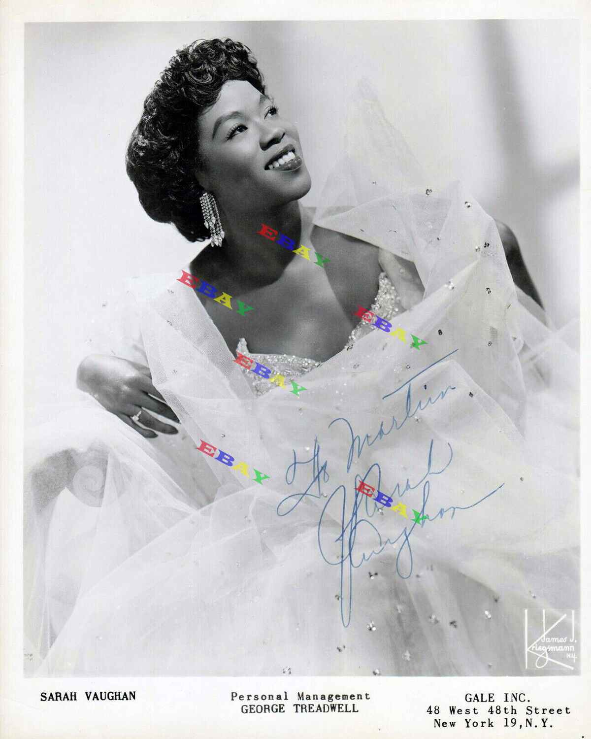 Sarah Vaughan 8x10 Autographed Signed Photo Poster painting Reprint