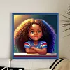 uk.everydayedeals (Limited Stock)Cross Stitch - 11ct Stamped - Fille boucl&eacute;e africaine (40*40cm)
